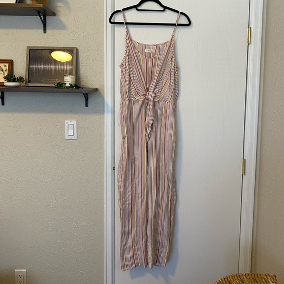 Lou & Grey Striped Tie Waist Jumpsuit NWOT - Picture 3 of 8